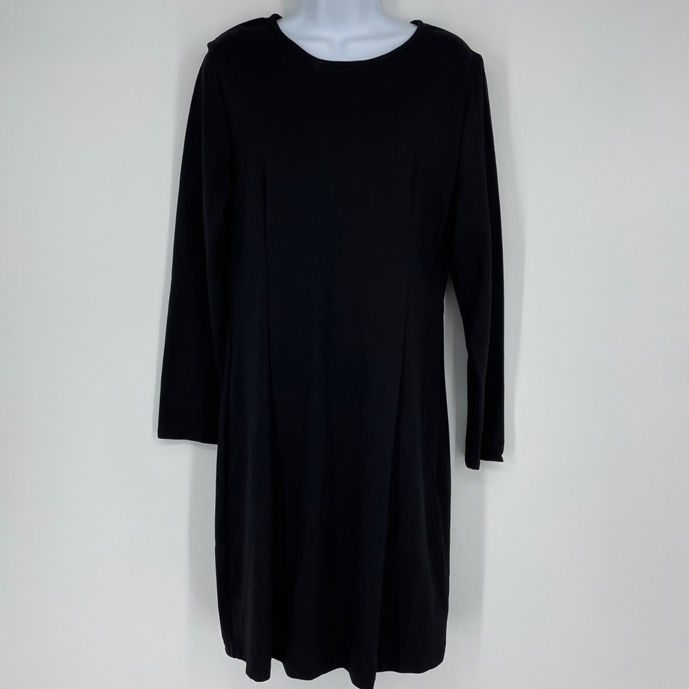 J Crew Black Long Sleeve Sheath Dress